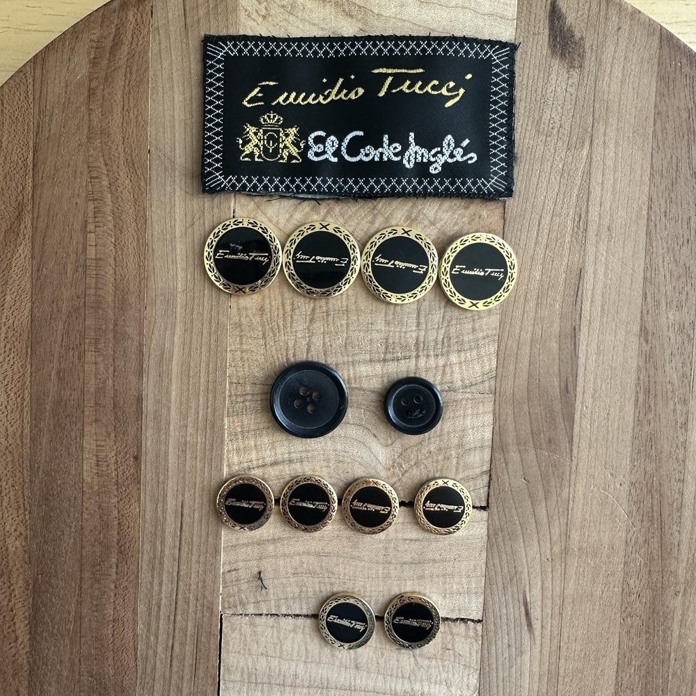Emidio Tucci Metal Shank Buttons Replacement For Blazer Jacket 12 Buttons Patch